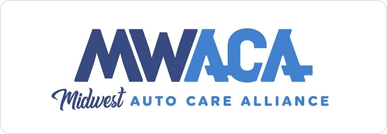 Logo for the Midwest Auto Care Alliance featuring the acronym MWACA in large blue gradient letters, with Midwest Auto Care Alliance written below in smaller blue text.